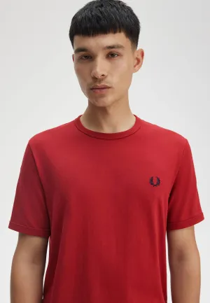 Fred Perry - Ringer Burnt Red - T-Shirt Flattering Design