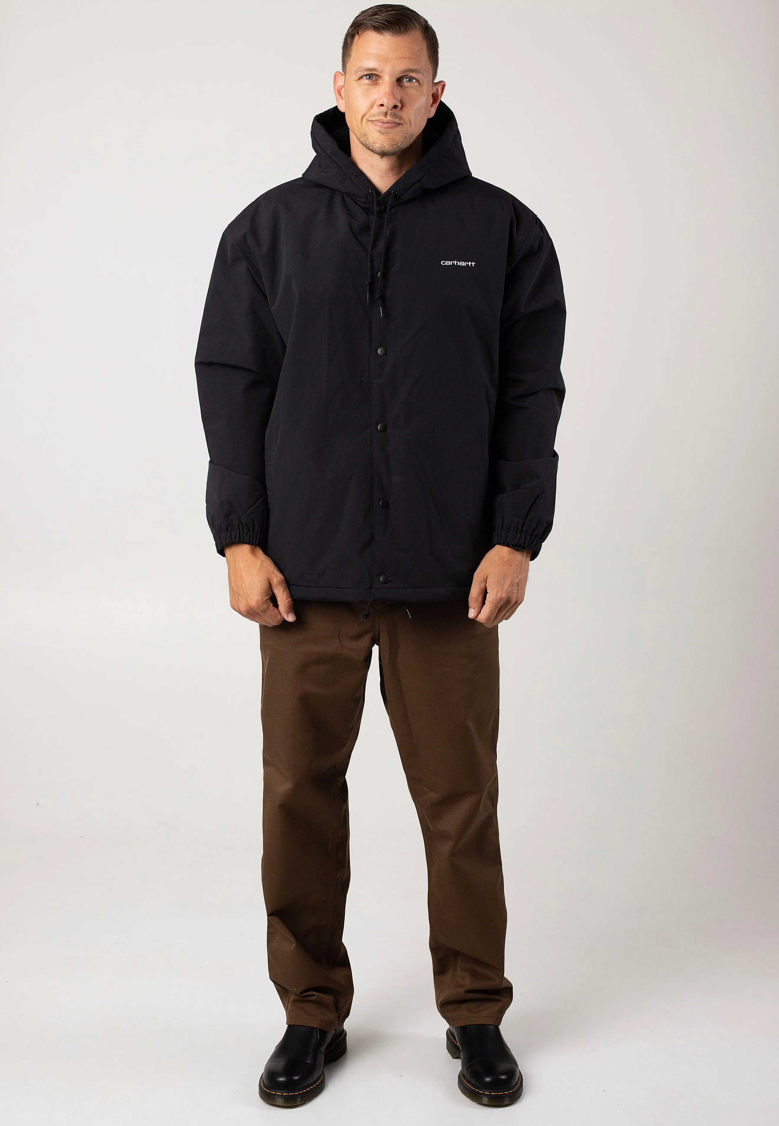 Retro Style Carhartt WIP - Hooded Coach Black / White - Jacket