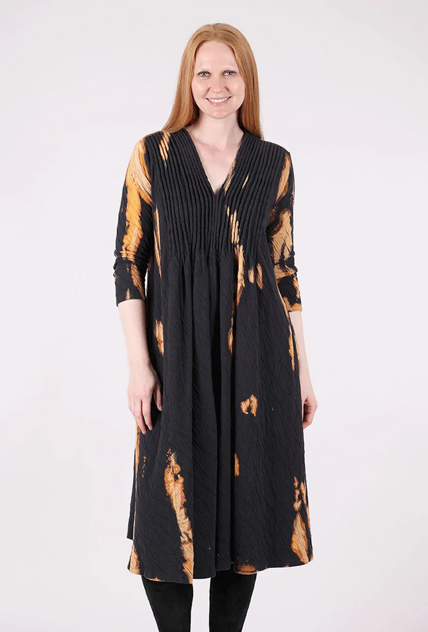 Reverse Dye Lady Dress, Black/Ember Airy Drape