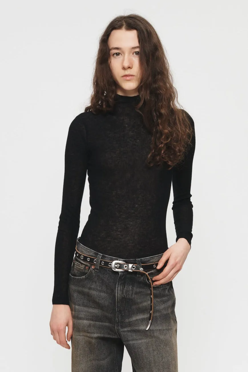 Rib Black Mock Shirt Bold Designs