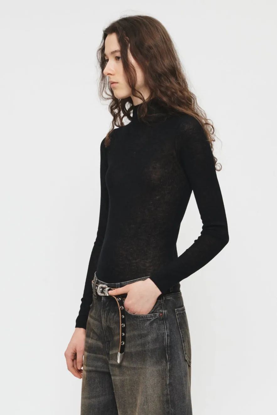 Rib Black Mock Shirt Bold Designs