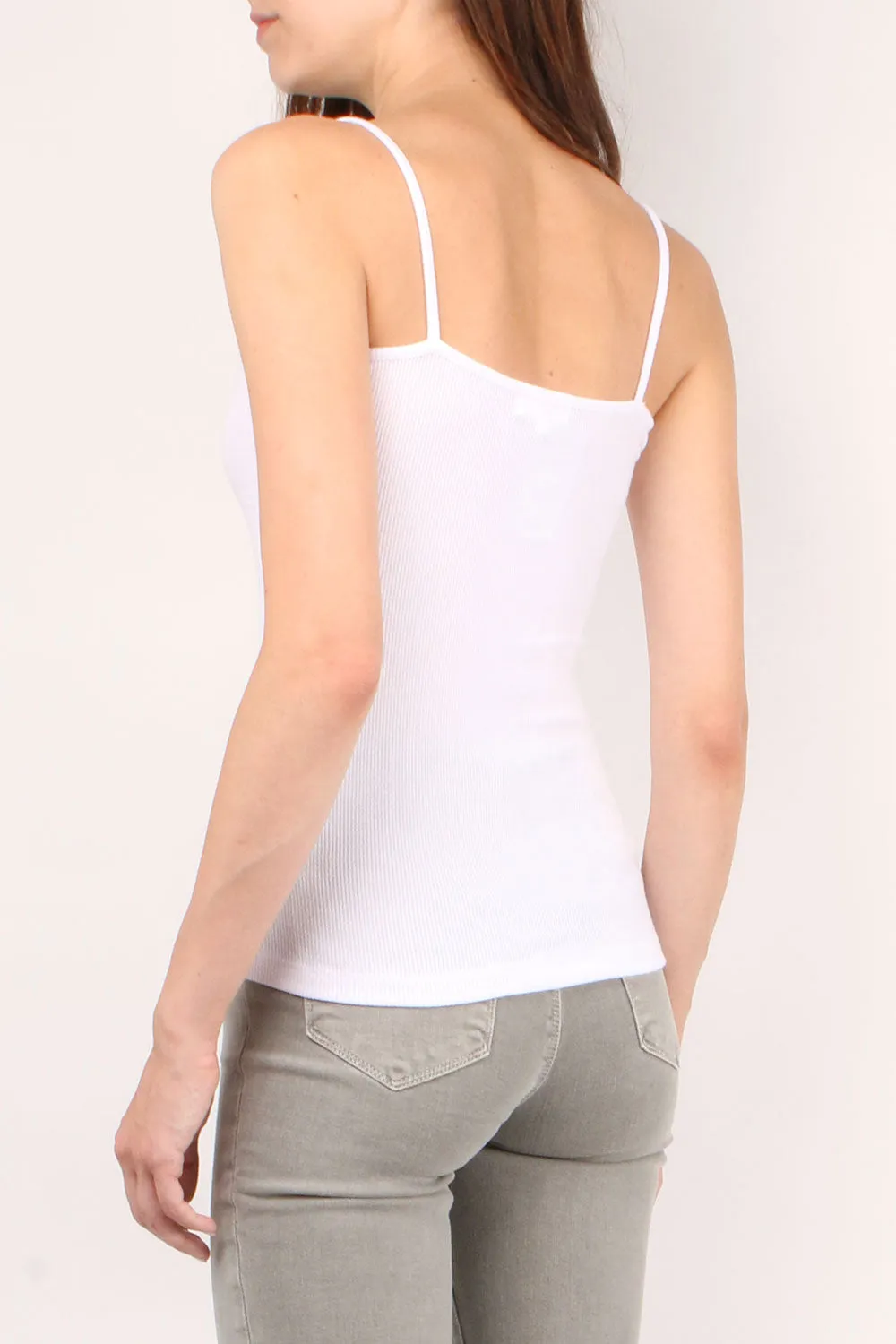 Ribbed White Cami Comfortable Appeal