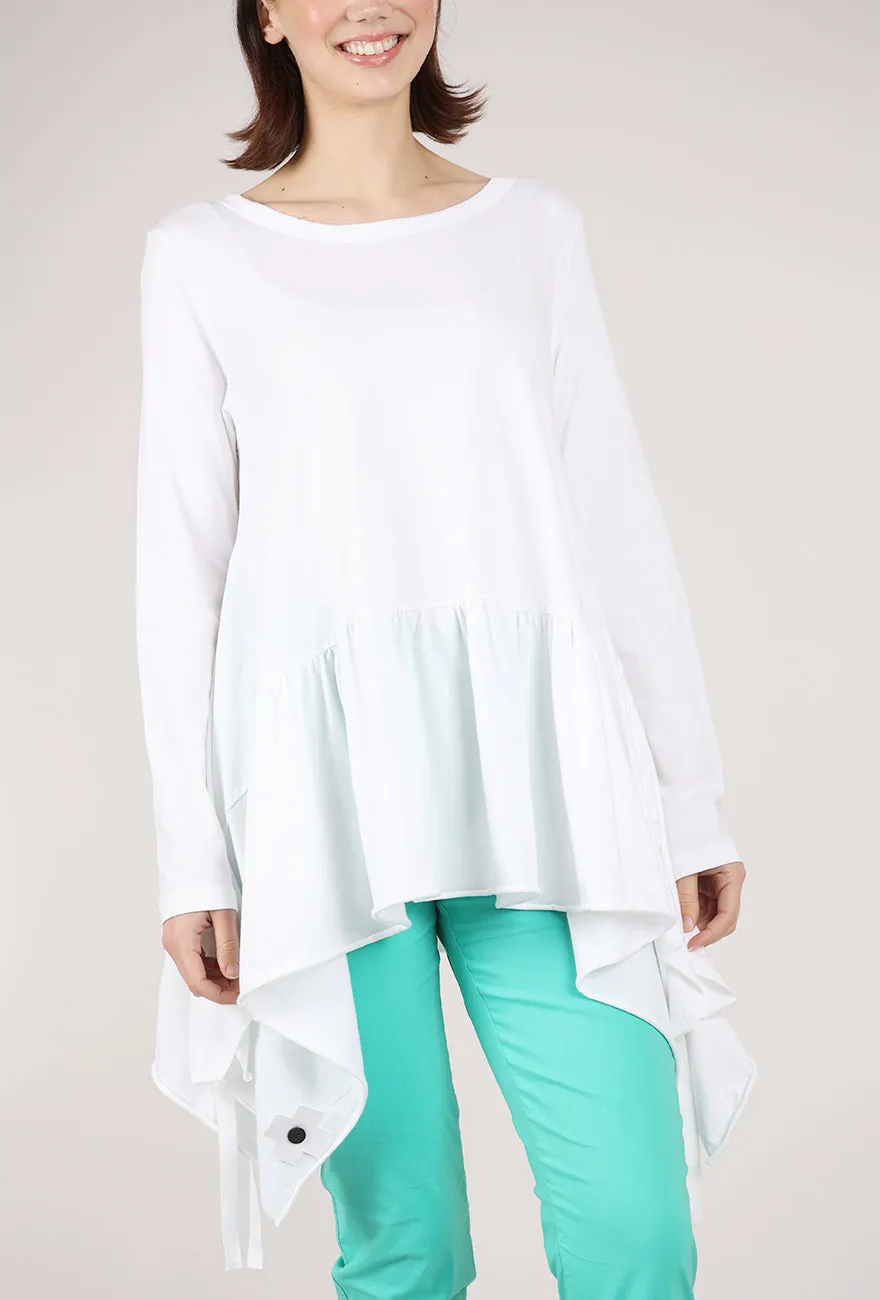 Ribbon Shirt, White Effortless Comfort