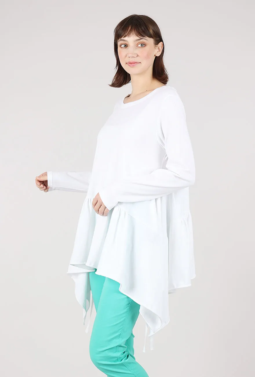 Ribbon Shirt, White Effortless Comfort