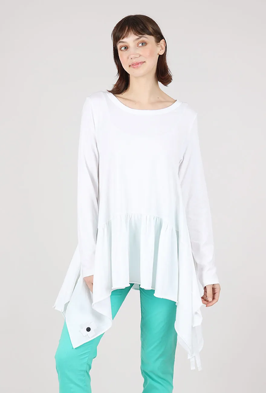 Ribbon Shirt, White Short Sleeve