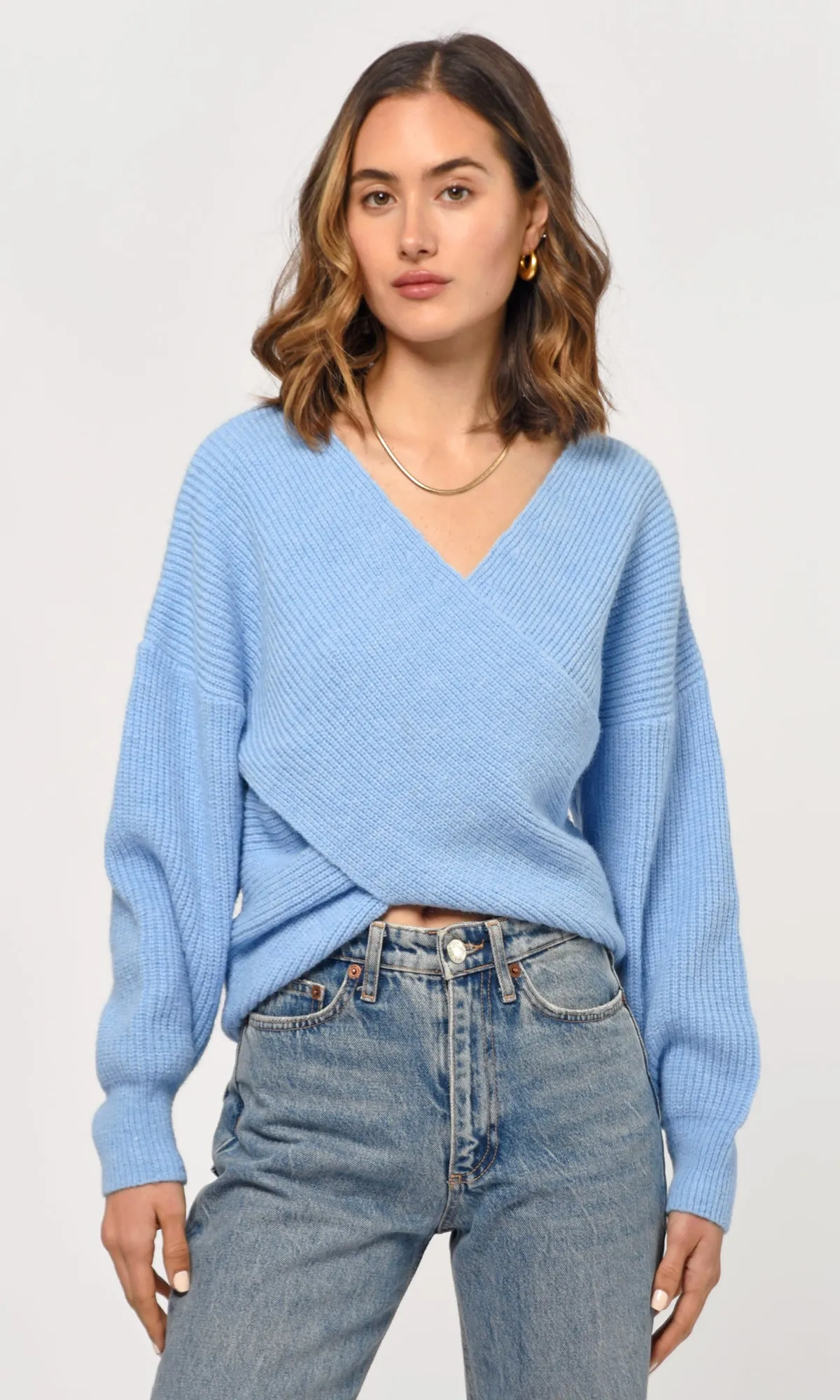 Rina Cross Front Cozy Sweater G239WT5965