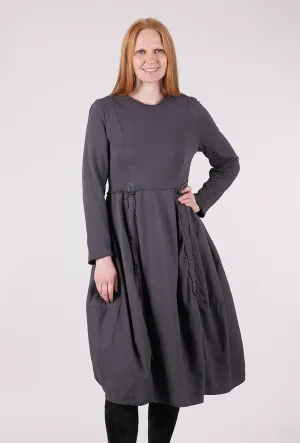 Ripcord Details Dress, Slate Bow-Detail