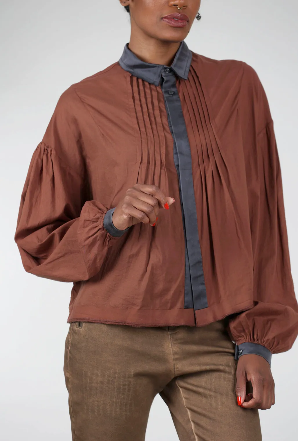 Rock Poet Top, Rust Bold Graphics
