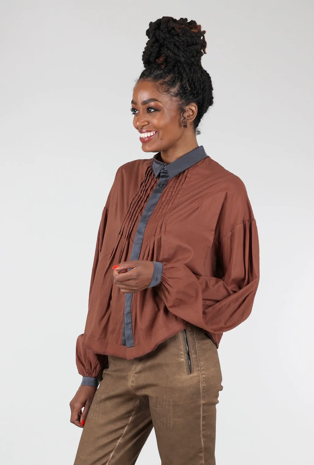Rock Poet Top, Rust Bold Graphics