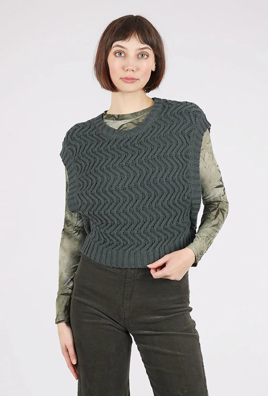 Cotton Crop Sweater Vest, Deep Lake Street Ready