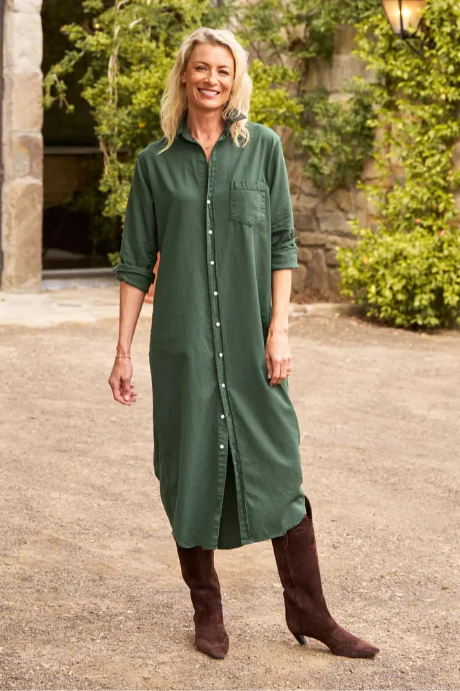 Chic Ensemble Rory Green Maxi Shirtdress
