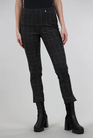 Outdoor Ready Rose Plaid Pant, Charcoal