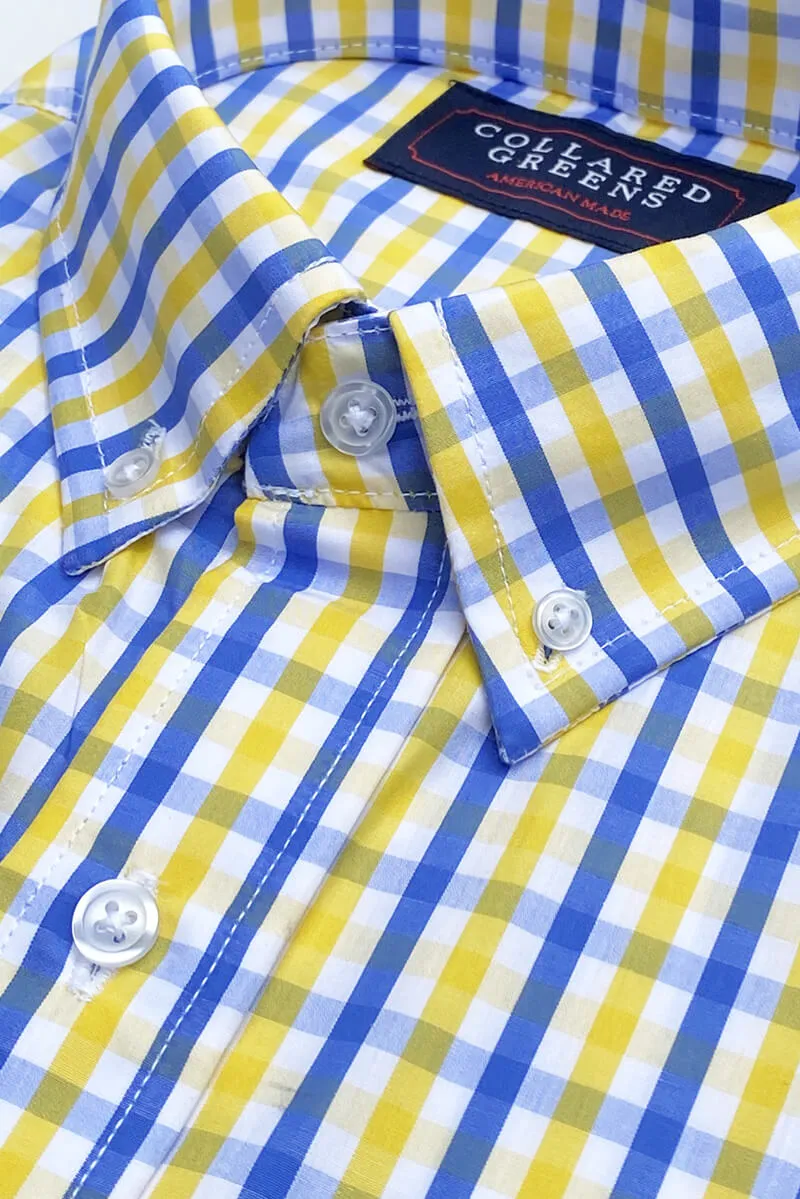 All-season apparel Norwood: Brookline Button Down Shirt - Blue/Yellow
