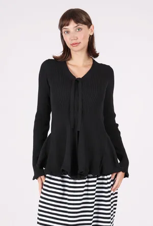 A Cotton Knit Pullover, Black Warm knitted jumper