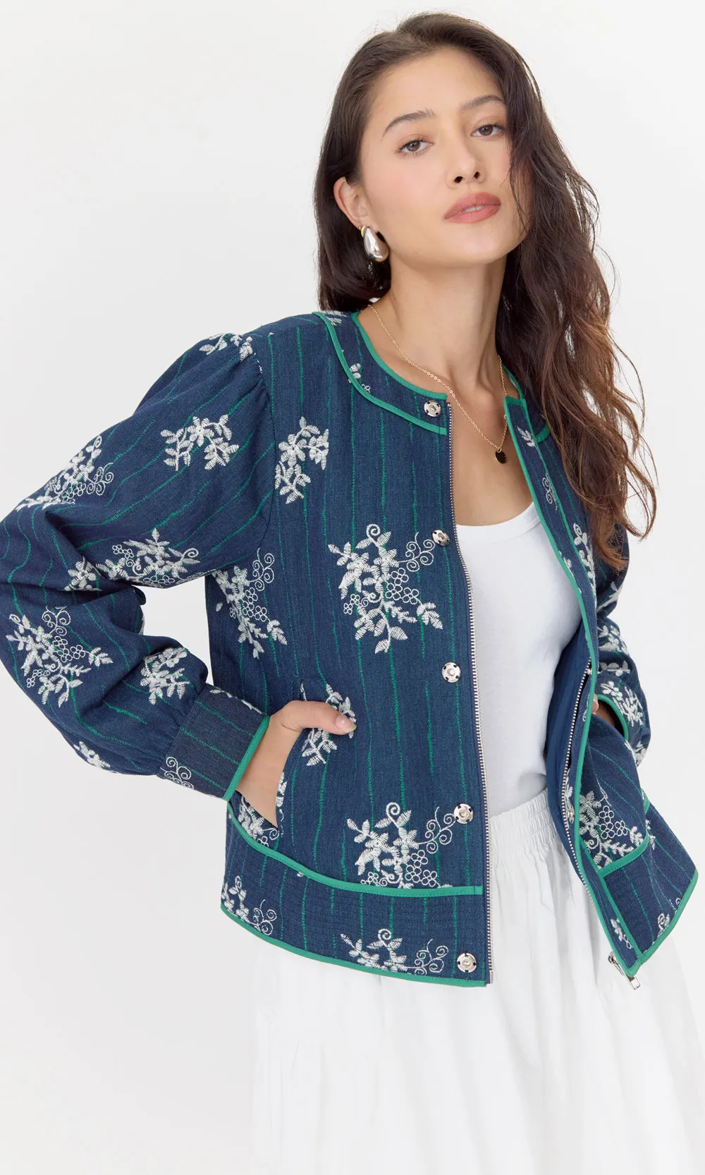 Rowan Quilted Embroidered Jacket Quick Dry Fabric