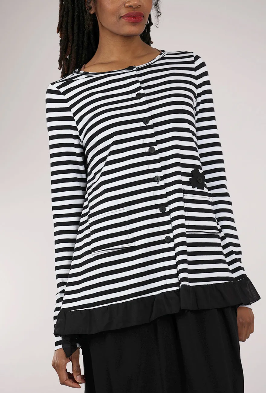 RU Jardigan, Black/White Fashion-Forward Knit