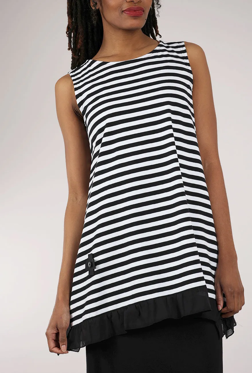 RU Stripe Top, Black/White Hipster Style