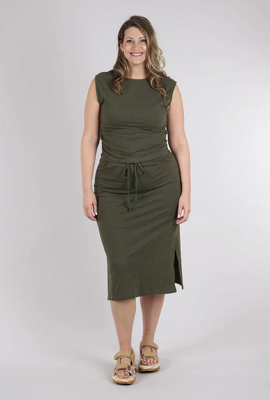 Ruched Slim Top, Olive Magical - mystical