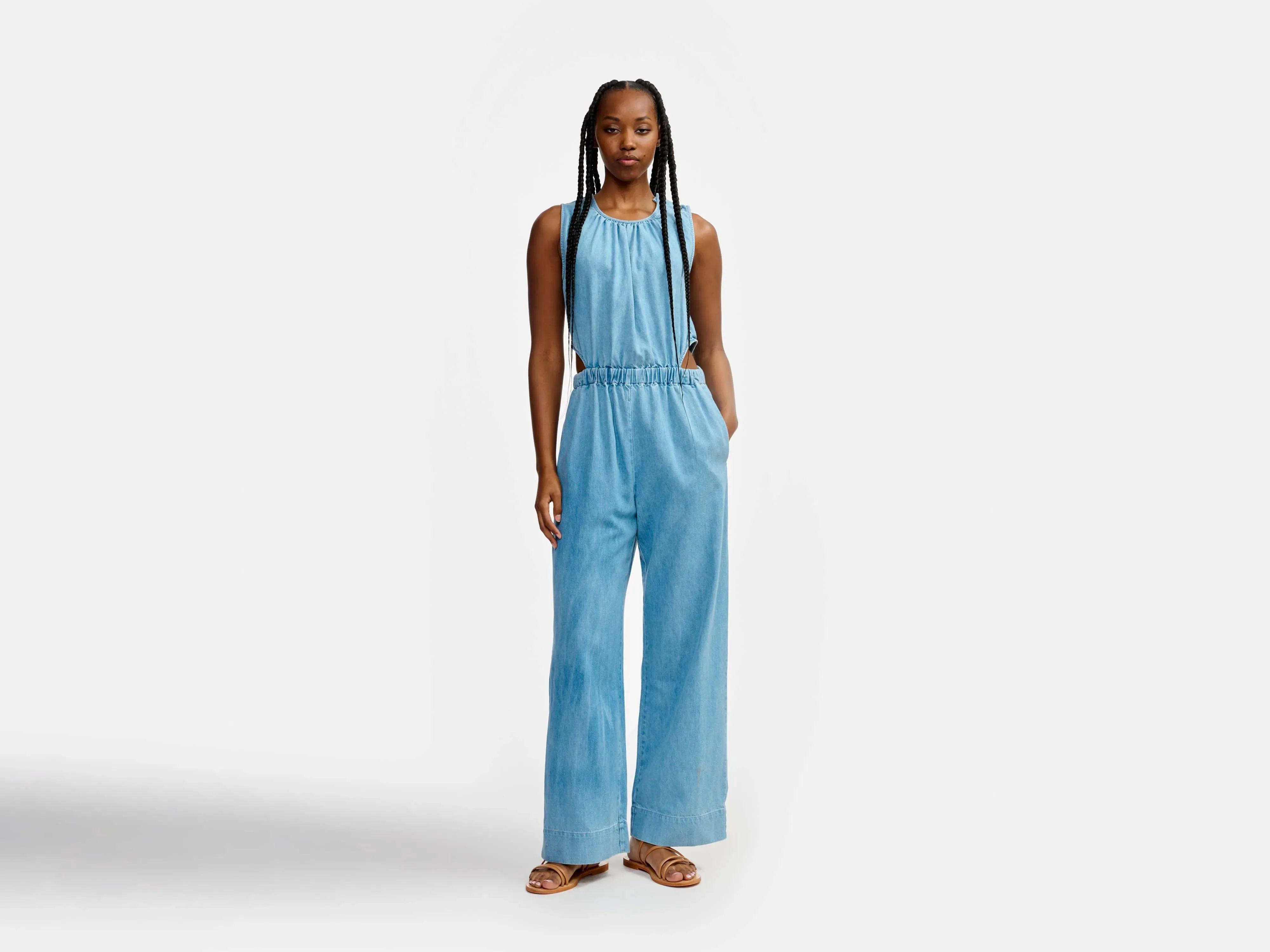 papaye jumpsuit (241 / W / LT BLUE BLEACH) Clean Lines Cool Shape