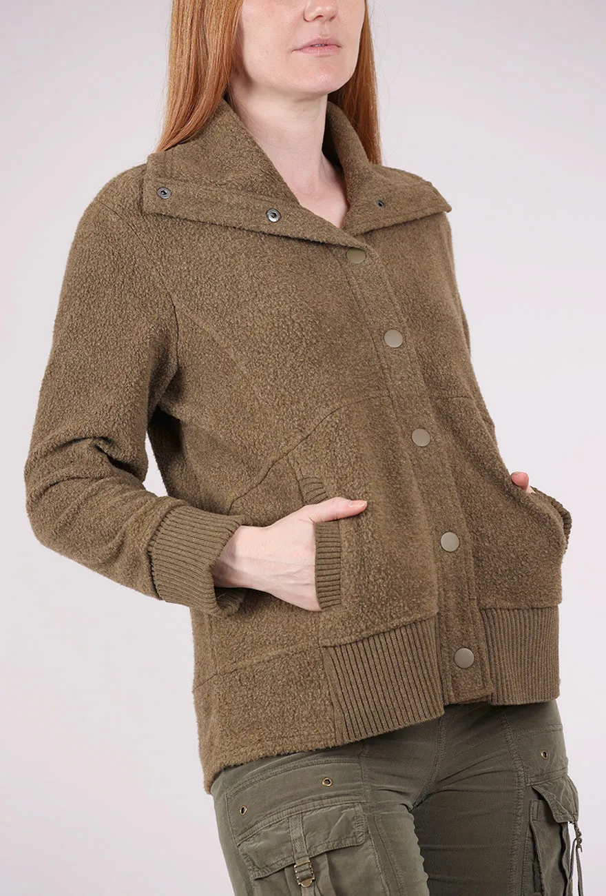 Rugged Comfort Heather Fleece Fireside Snap Jacket, Willow