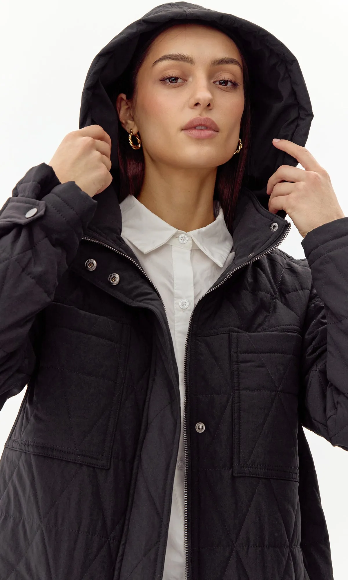 Sammy Quilted Hooded Jacket Flexible Fit