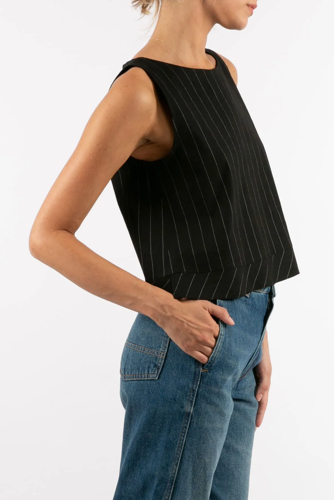 Savannah Black Stripe Top Versatile Choices