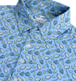 Oyster Affair: Upcycled Club Polo - Light Blue Breathable Material