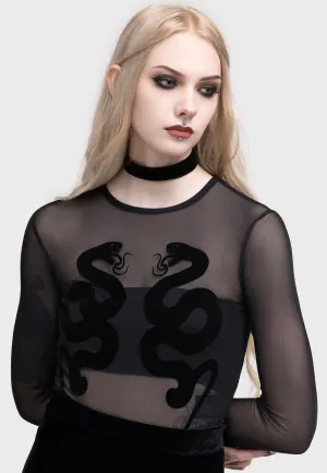 elderly users Killstar x Moonbloom - Nightblossom Black - Top