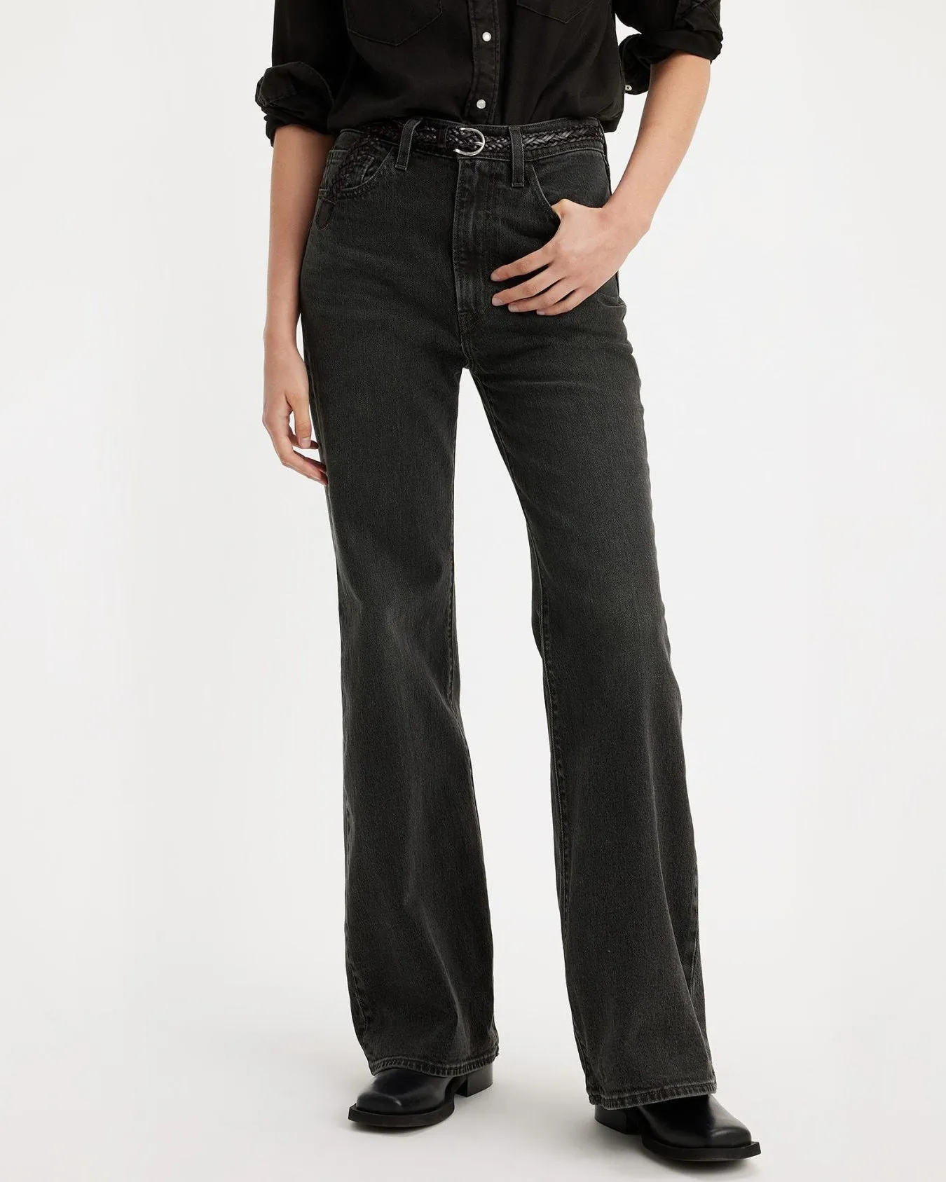 Levi's Womens Ribcage Bells Flared Jeans - On The Town | Levi's Jeans | JEANSTORE
