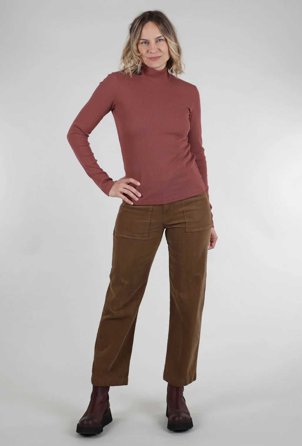 Seamless Fit L/S Mockneck, Redwood
