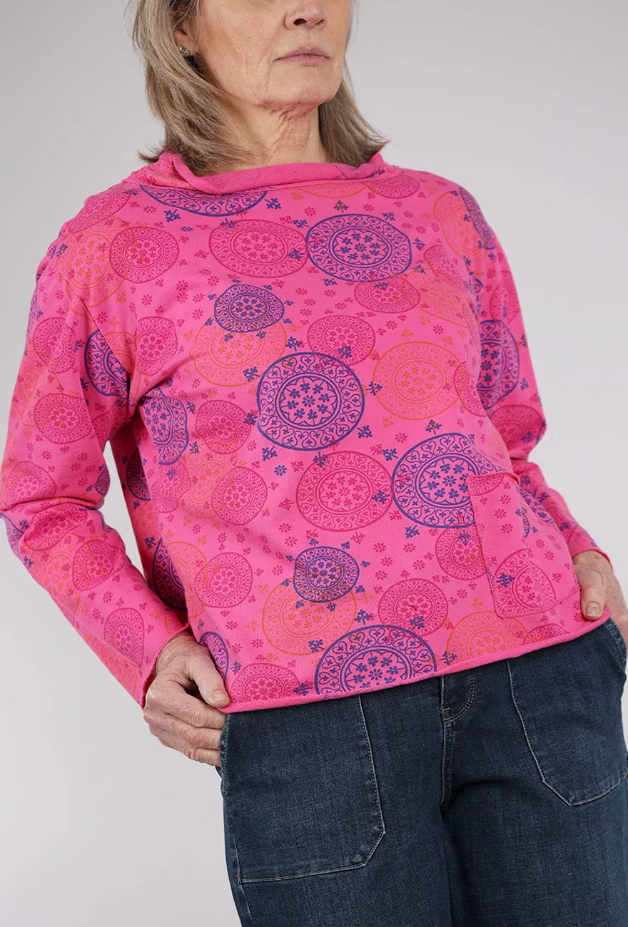 Seamless Fit Print Relax Yoga Top, Zinnia Pink