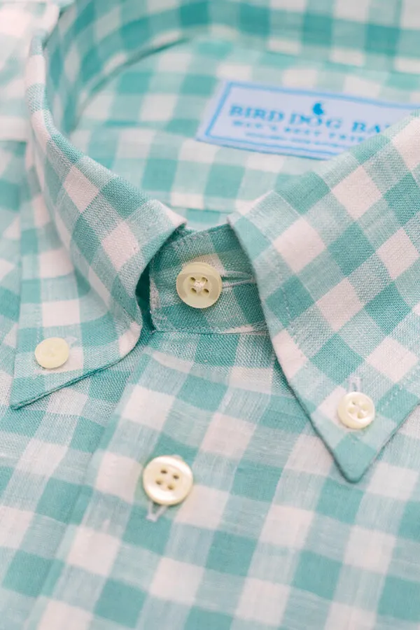Searle: Linen Shirt - Mint fire night