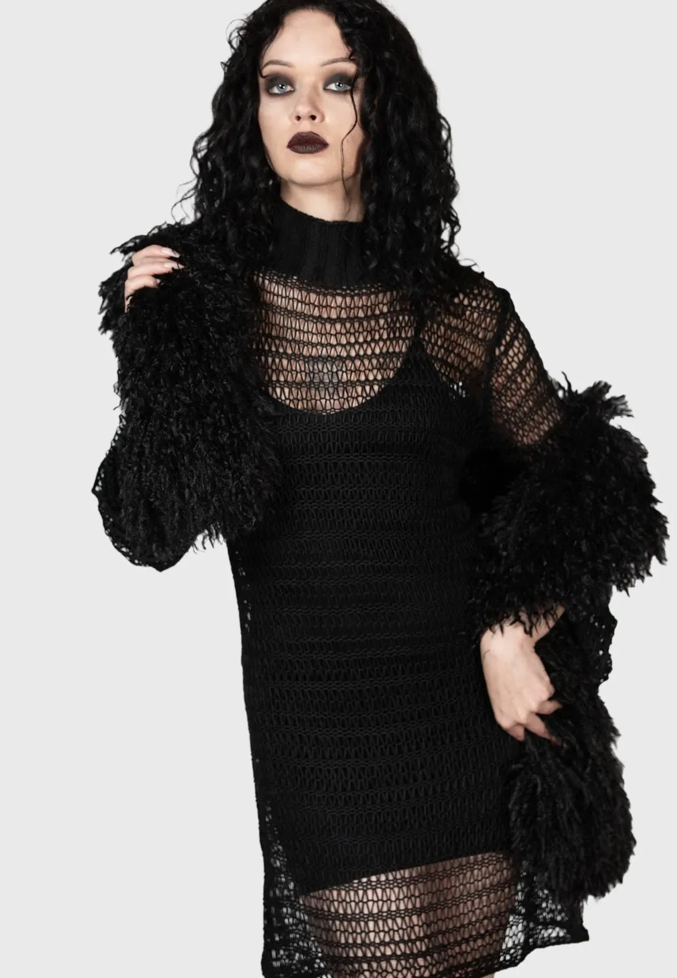 Seasonal Favorite Killstar - Rebecca's Rage Knit Black - Dress