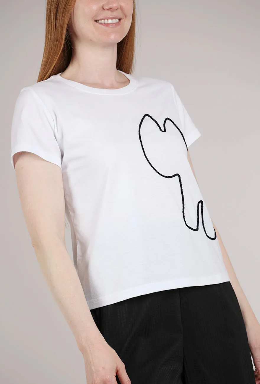 Seasonal Style Amiga Hand-Embroidered Tee, White