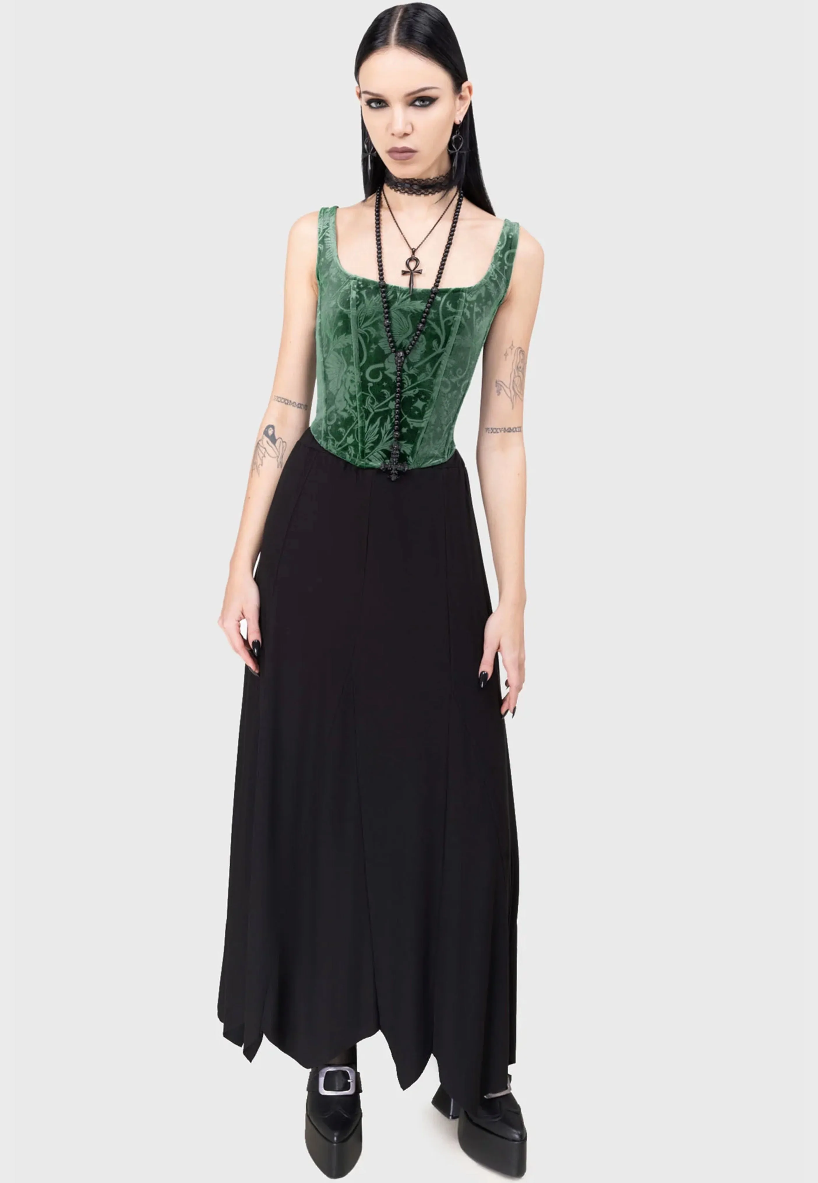 Secure locking Killstar x Wizard Of OZ - Emerald Envy Green - Corset