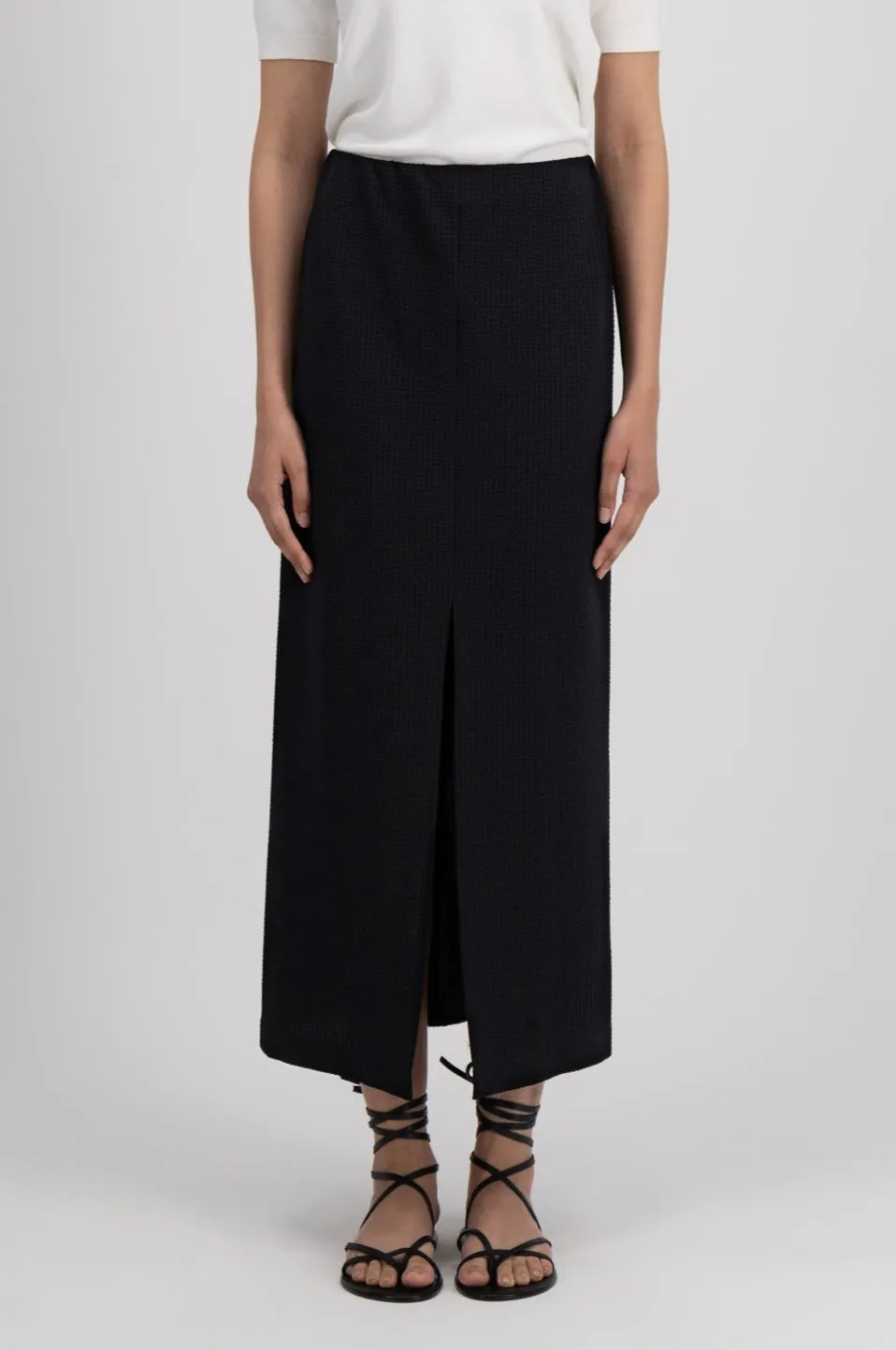 Seersucker Black Skirt Soft Sets