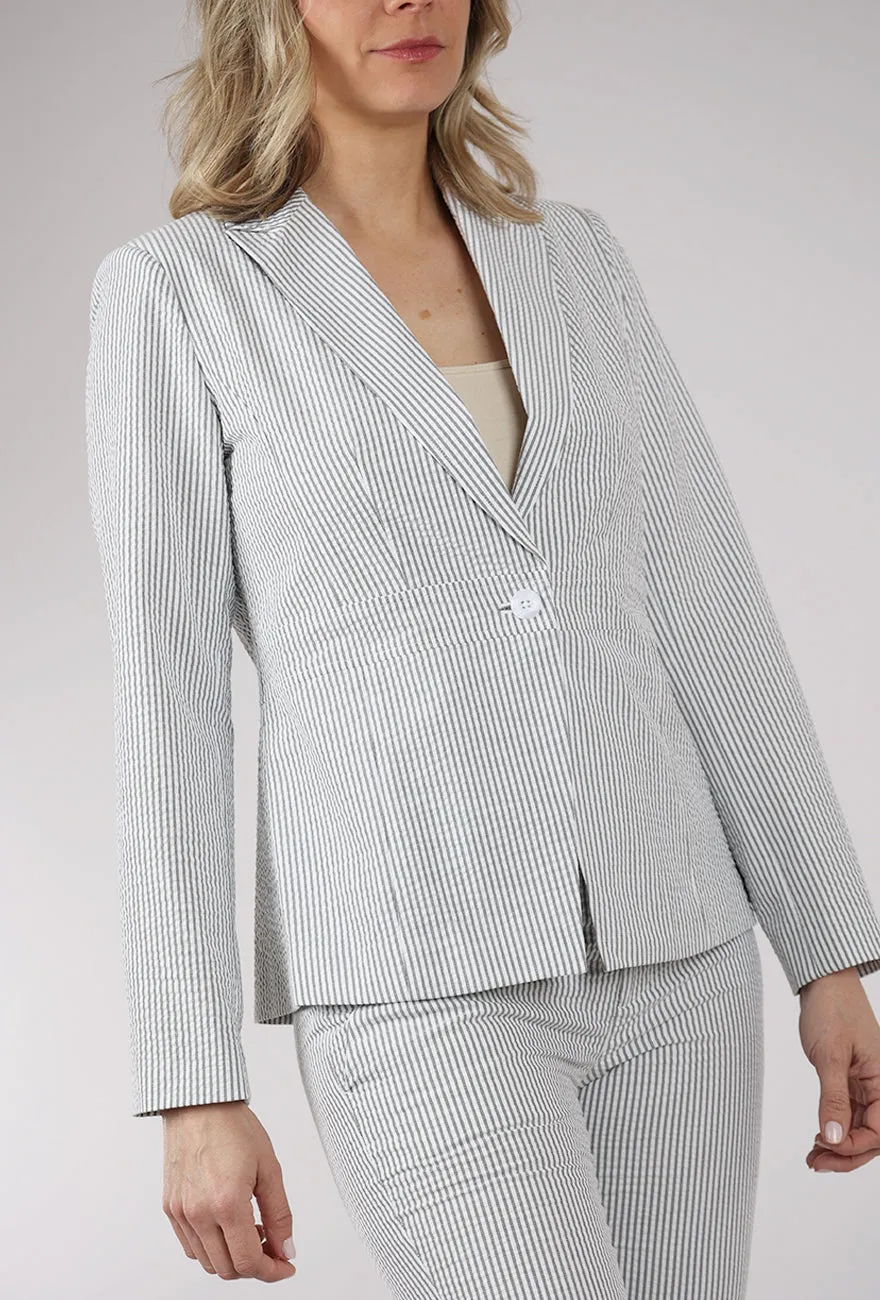Seersucker Cory Jacket, Washed Black Flexible Fit