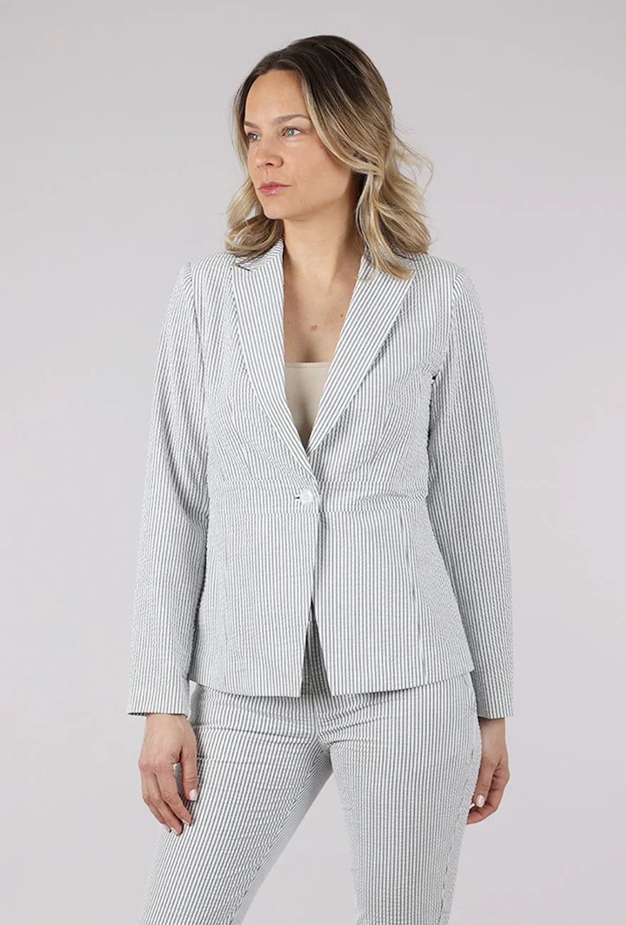 Seersucker Cory Jacket, Washed Black Flexible Fit