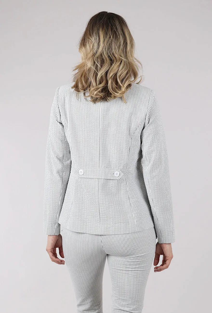Seersucker Cory Jacket, Washed Black Flexible Fit