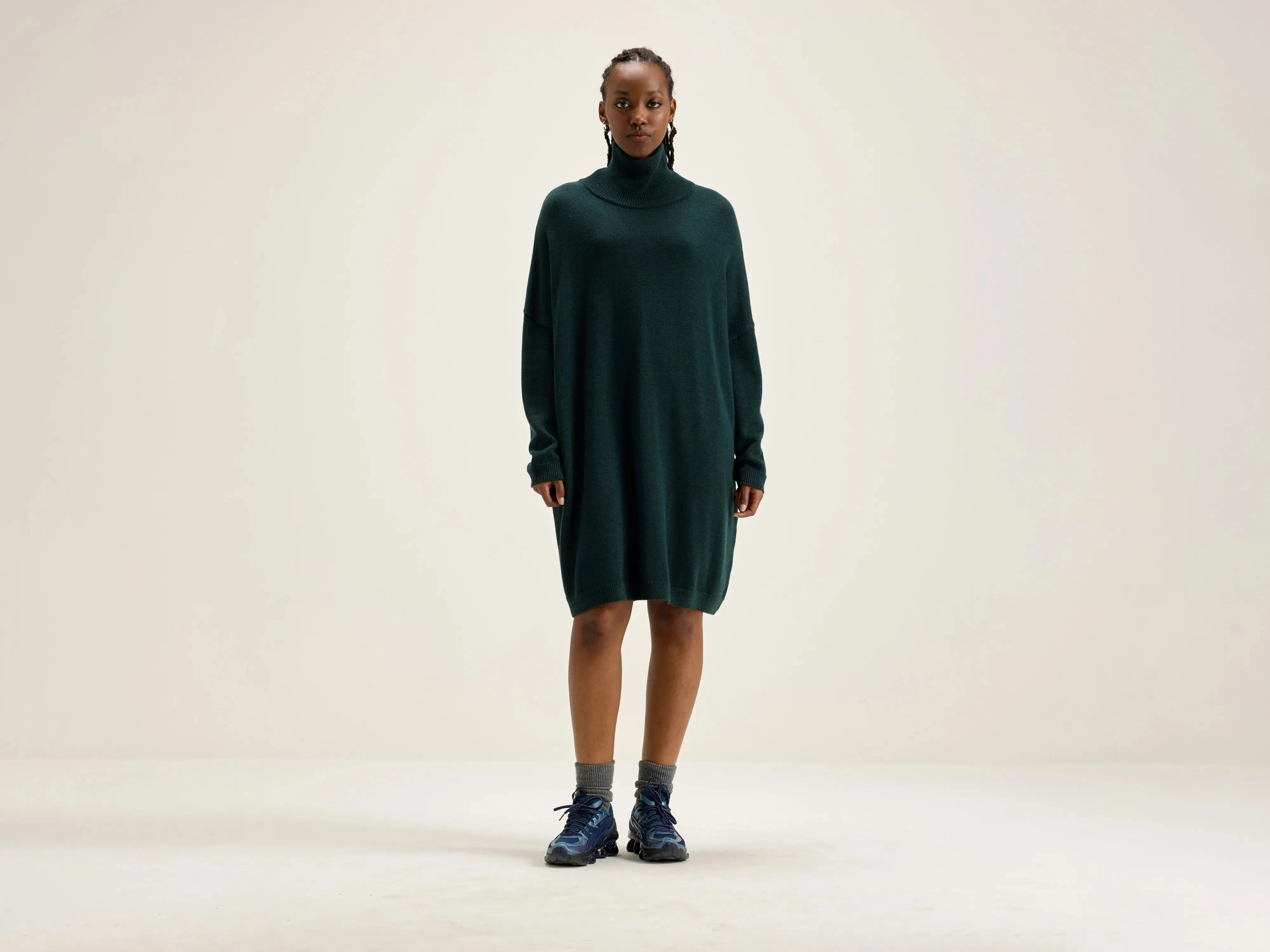 Sens knit dress (242 / W / BOTTLE) Earth-Tone