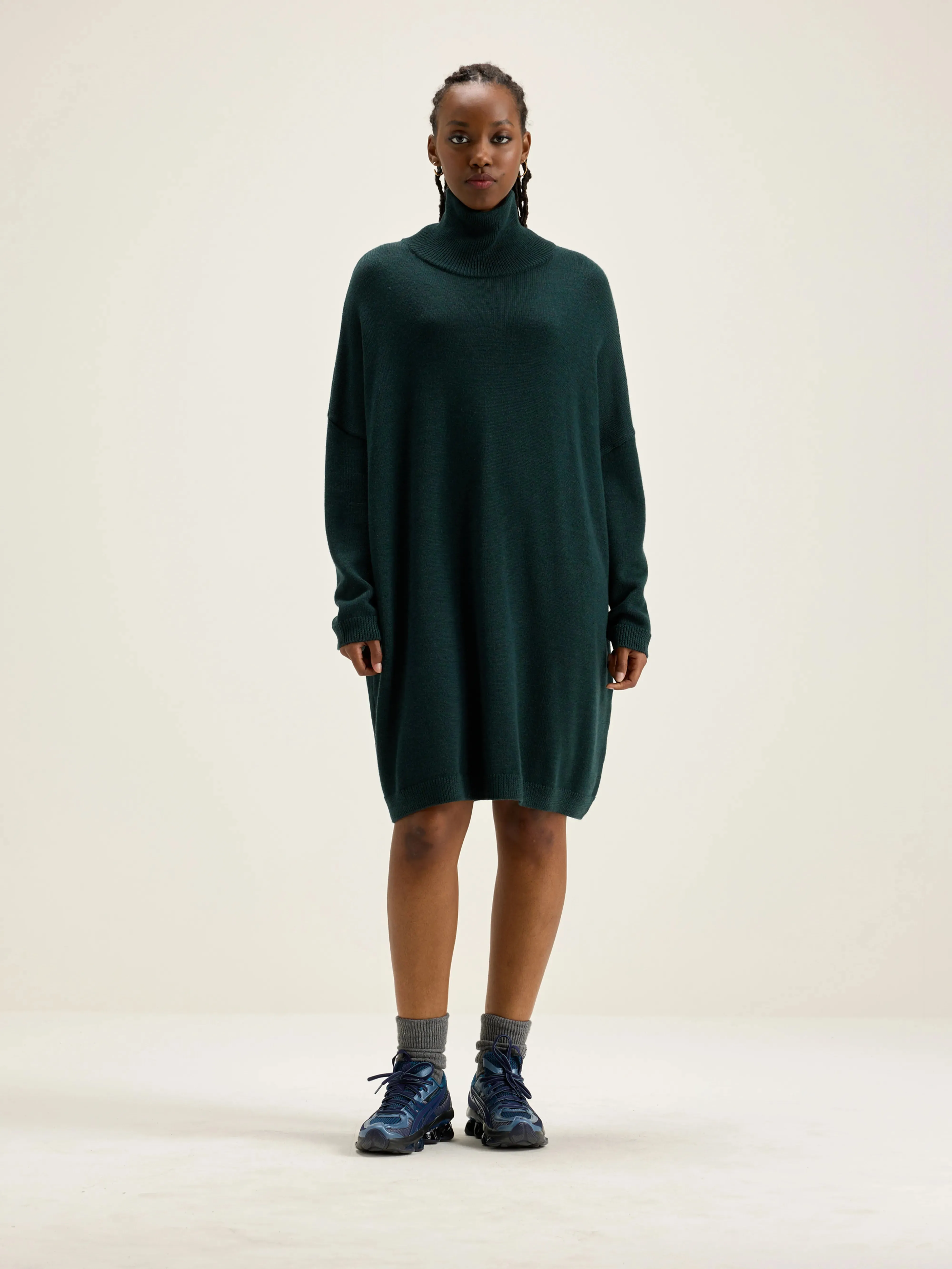 Sens knit dress (242 / W / BOTTLE) Elegant Outfitting
