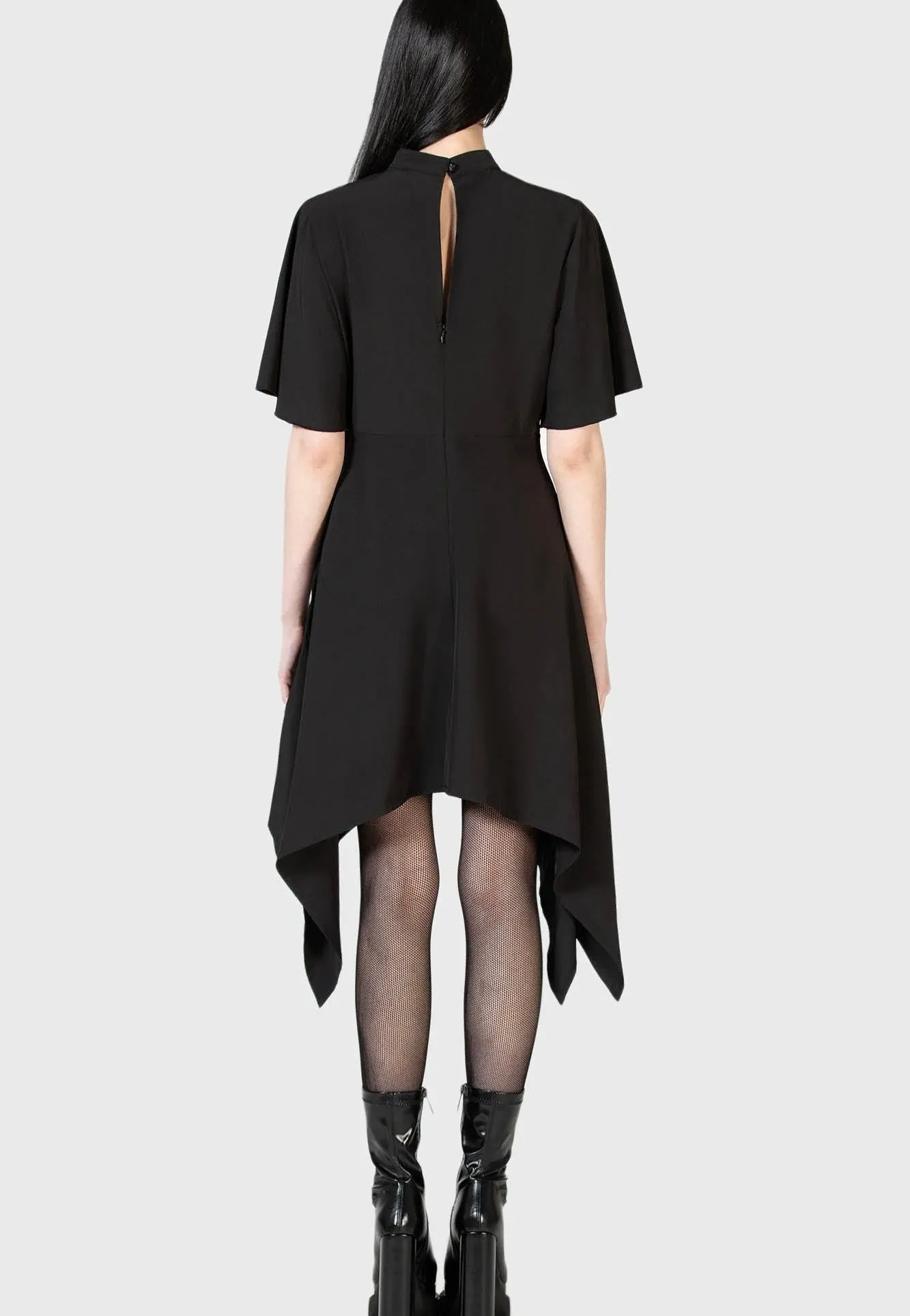 Shiny Satin Killstar - Anastazia Midi Black - Dress