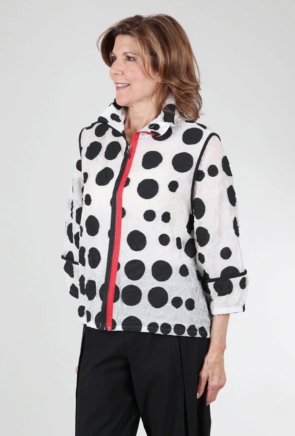 Shot of Red Jacket, White/Black Chill Season Edge