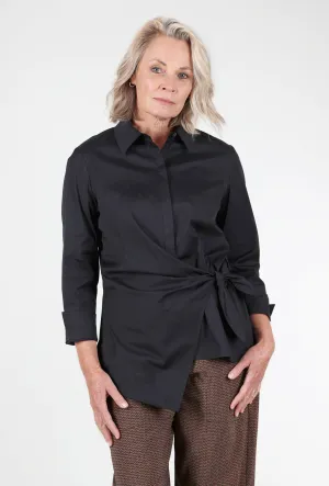 Non-irritating Perfect Travel Side Tie Shirt, Black