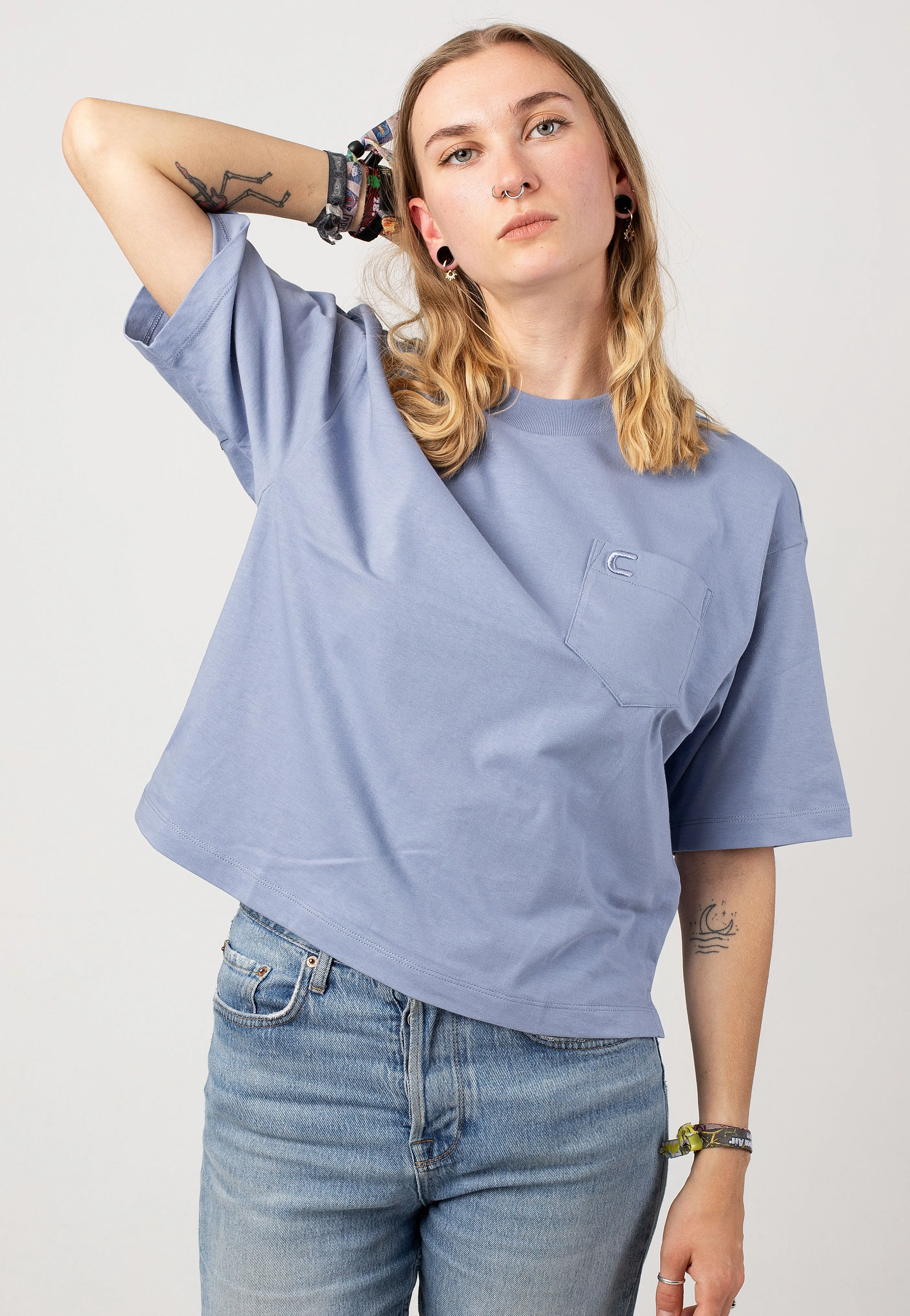 teenagers' Carhartt WIP - W' Colber Charm Blue - T-Shirt