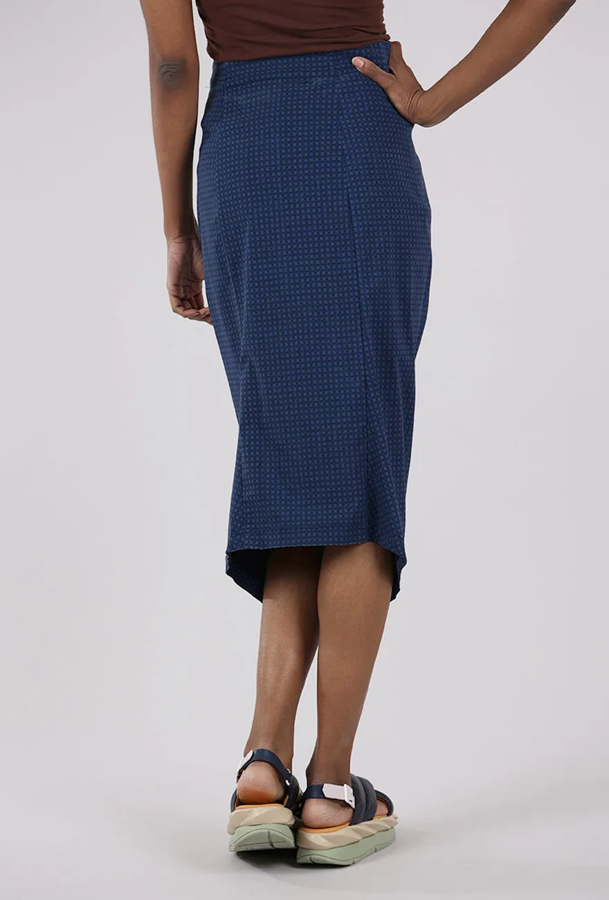 Signature Stretch Slim Skirt, Navy Check Spring Ready