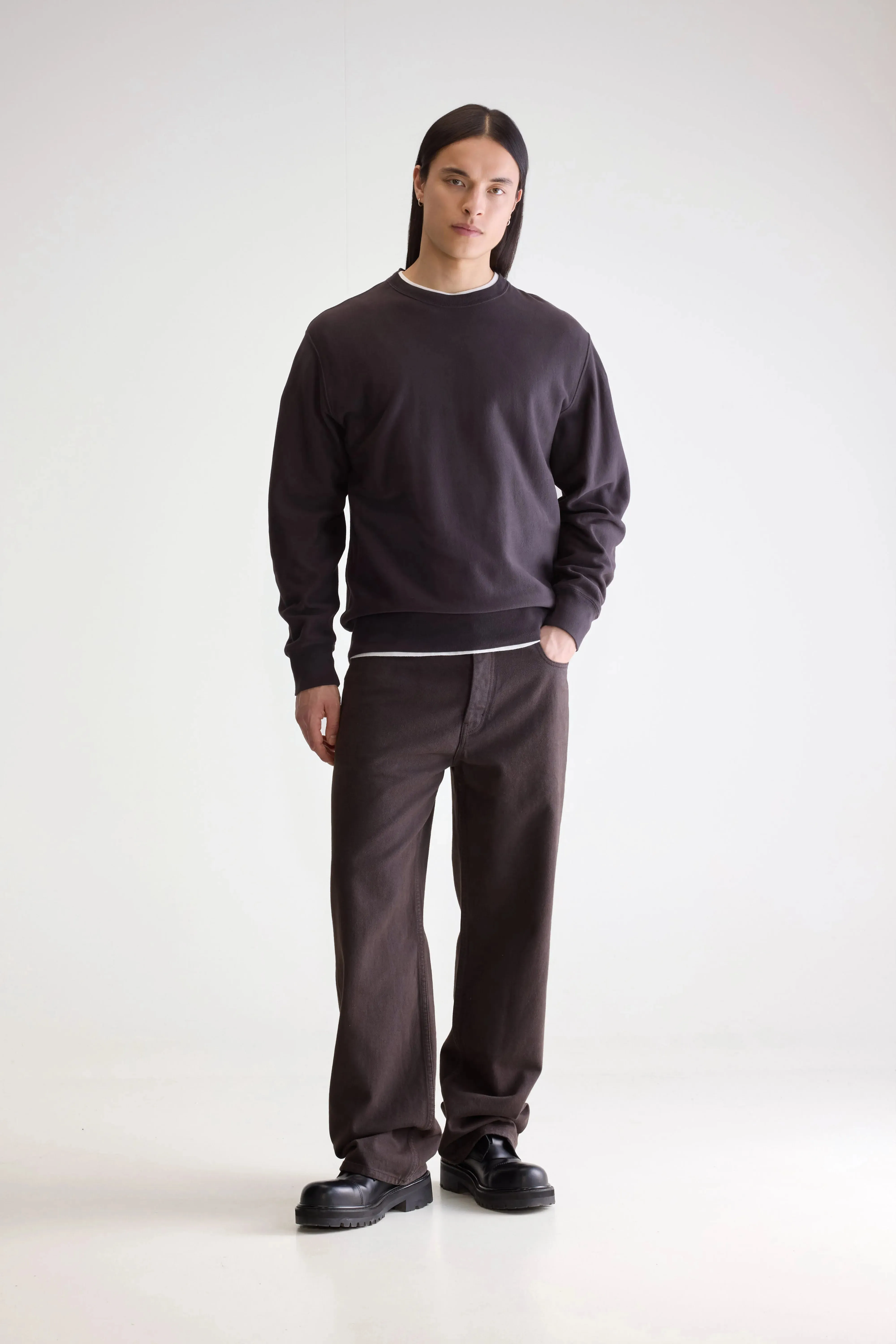 Silky Touch Flake crewneck sweatshirt (252 / M / DARK PURPLE)