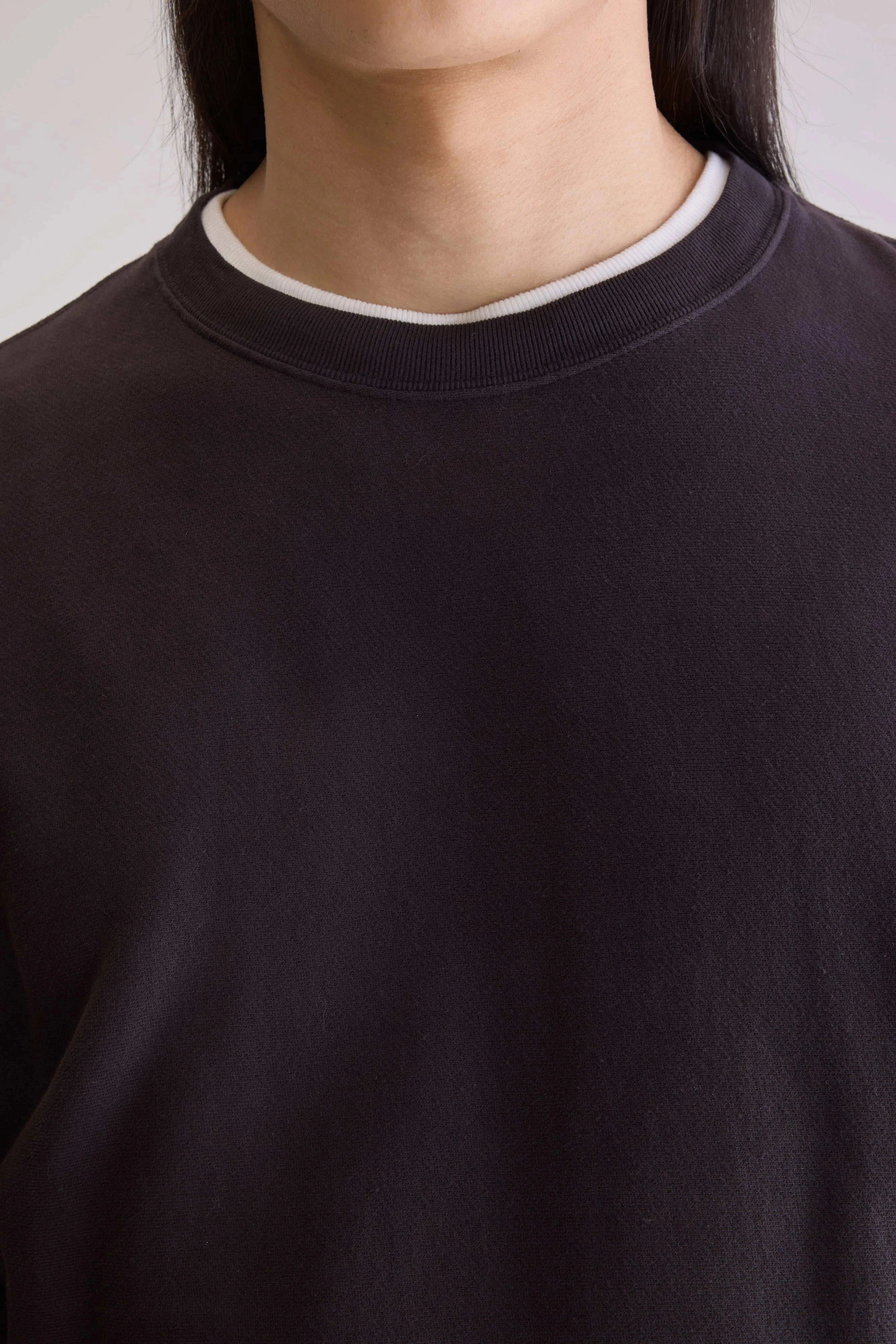 Silky Touch Flake crewneck sweatshirt (252 / M / DARK PURPLE)