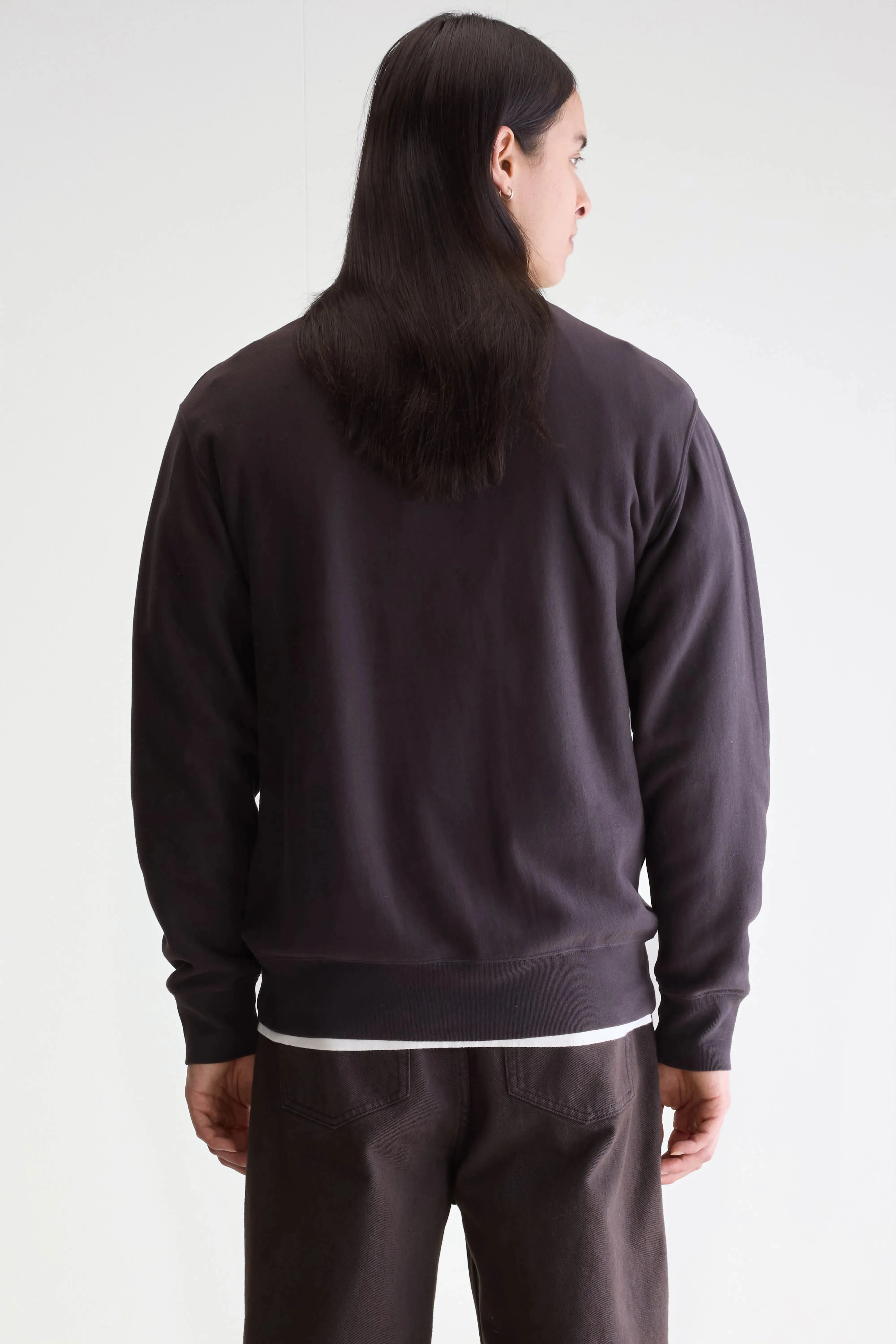 Silky Touch Flake crewneck sweatshirt (252 / M / DARK PURPLE)