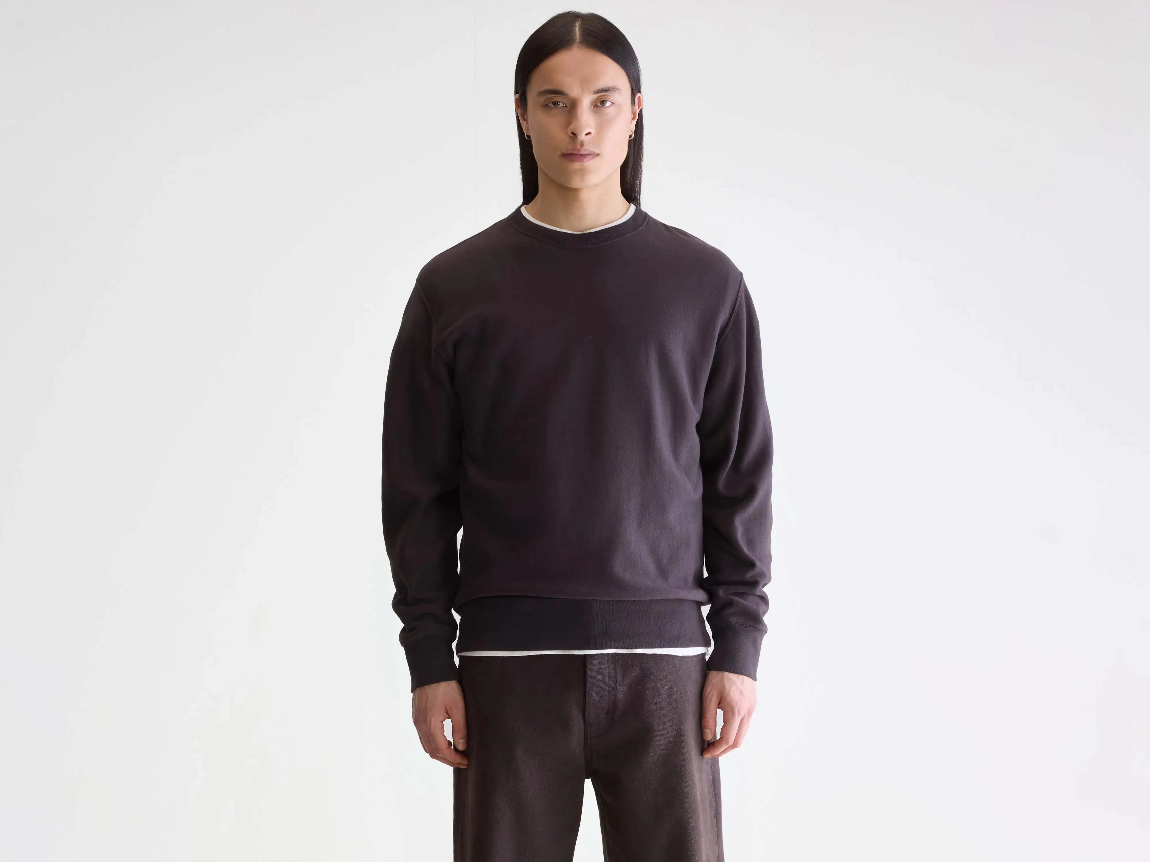 product hiking suitability Seasonal Trend Flake crewneck sweatshirt (252 / M / DARK PURPLE)
